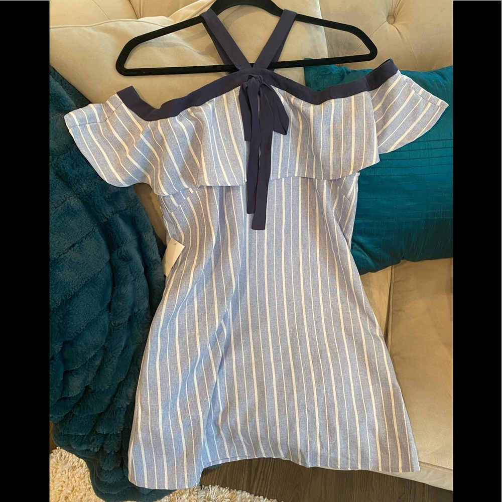 Charlotte Russe light blue dress with white stripe